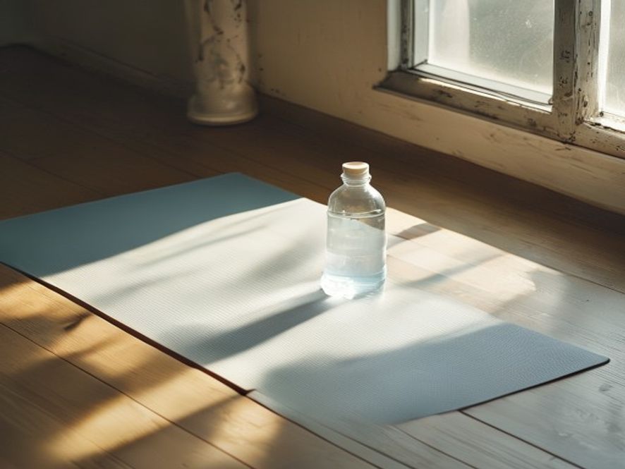 Calm morning stretching space with soft natural light